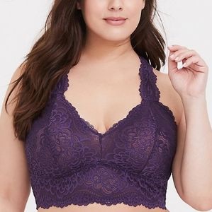 Torrid purple allover Lace Bralette 1x